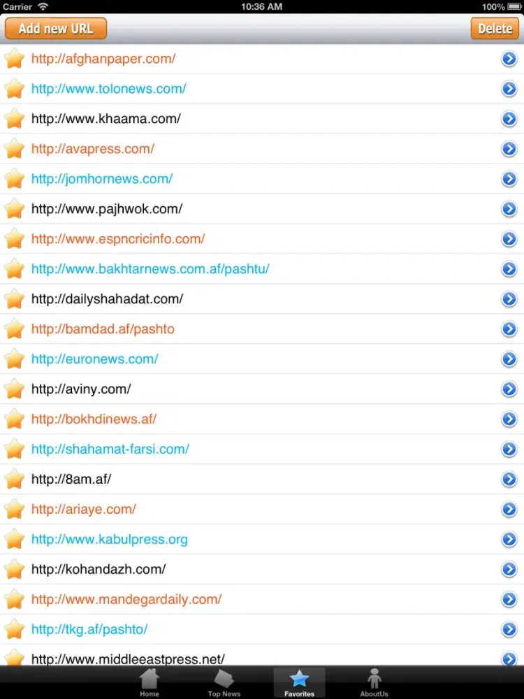 Capturas de tela do Afghanistan News iPad 