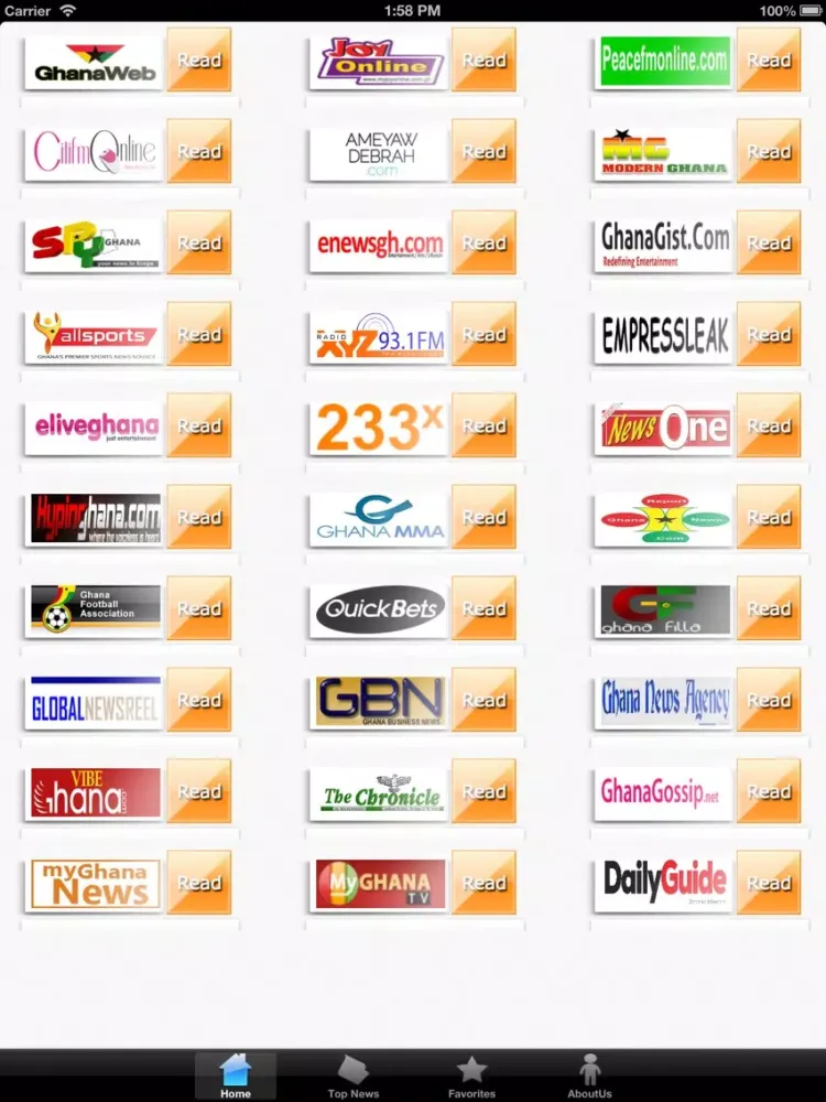Скриншоты Ghana News. iPad 
