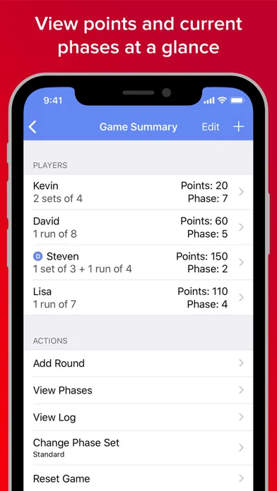 Tangkapan skrin Phase 10 Score Keeper Pro