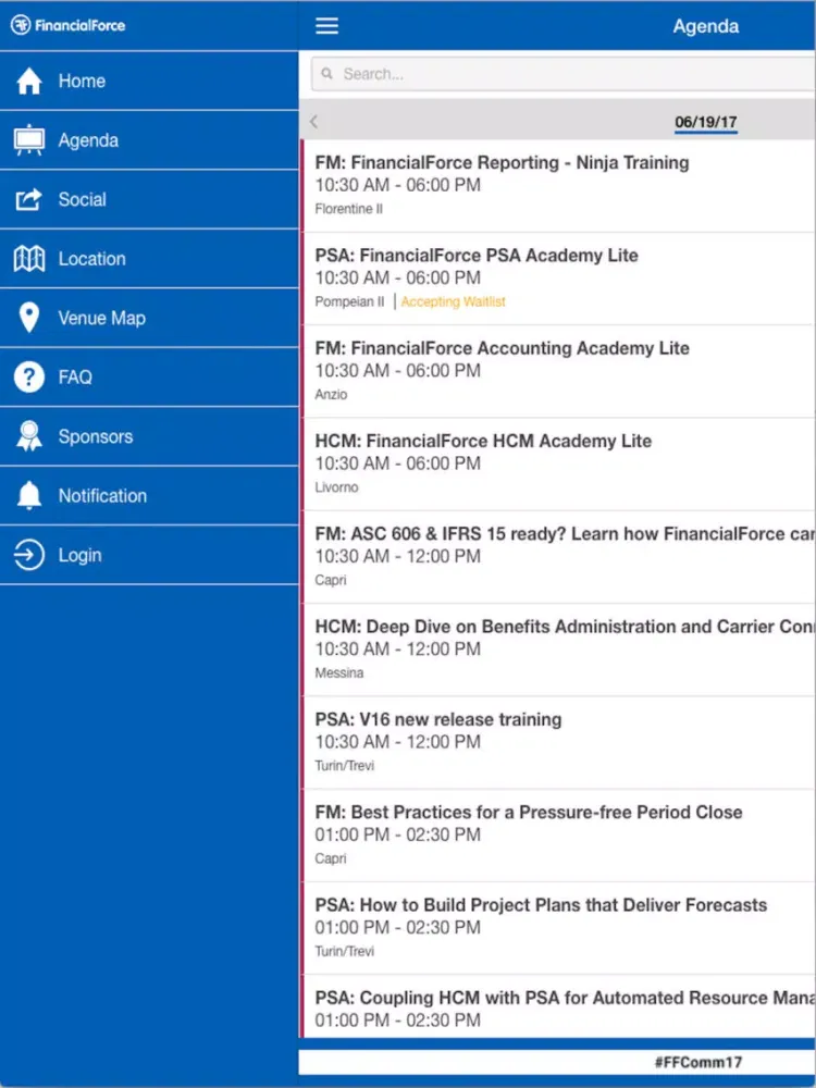 FinancialForce Community Live 2017 iPad  Ekran Görüntüleri
