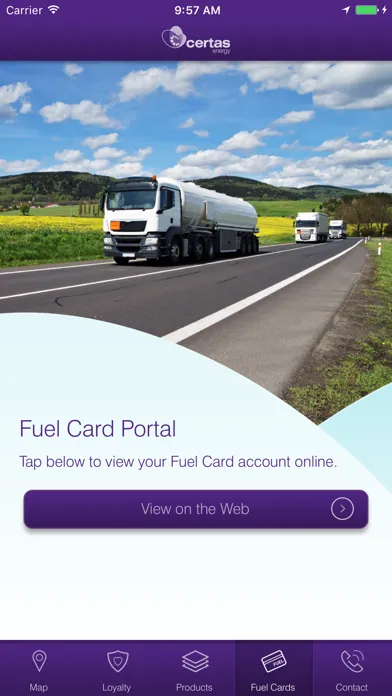 Ảnh chụp màn hình của Certas Energy Fuel Card