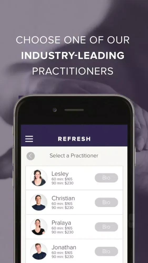 Capturas de pantalla de Refresh: In Home and Corporate Massage & Wellness Services