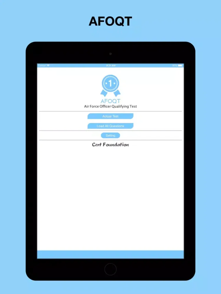 Tangkapan layar AFOQT Test Prep iPad 