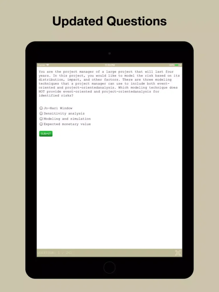 Tangkapan skrin PMI-RMP Test Prep iPad 