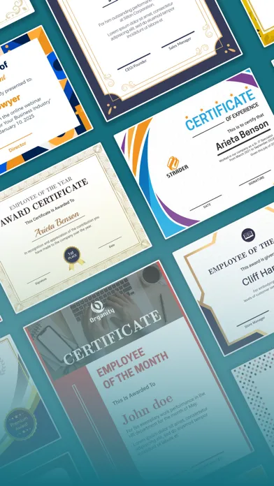 Captures d'écran de Certificate Maker, eCard Maker