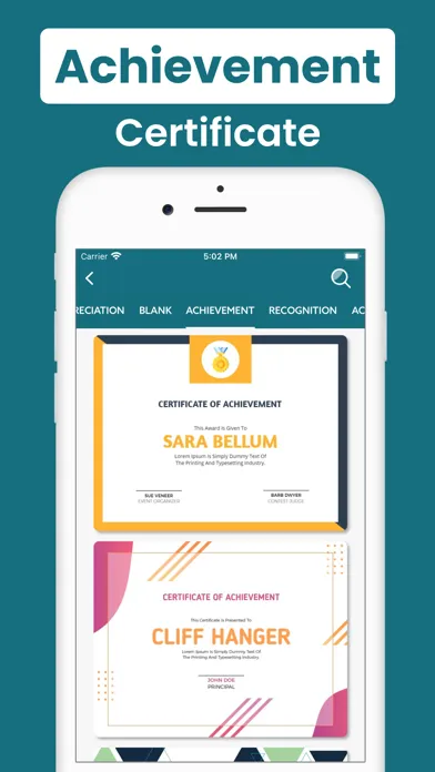 Captures d'écran de Certificate Maker, eCard Maker