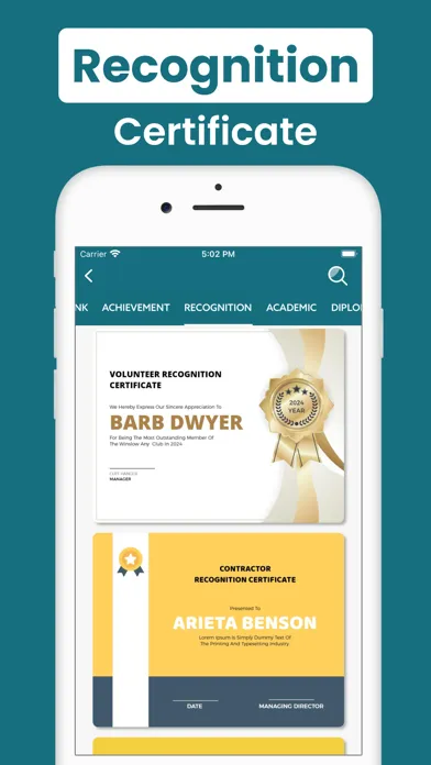 Captures d'écran de Certificate Maker, eCard Maker
