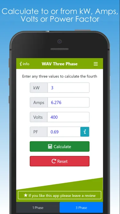 Capturas de pantalla de Watts Amps Volts  Calculator