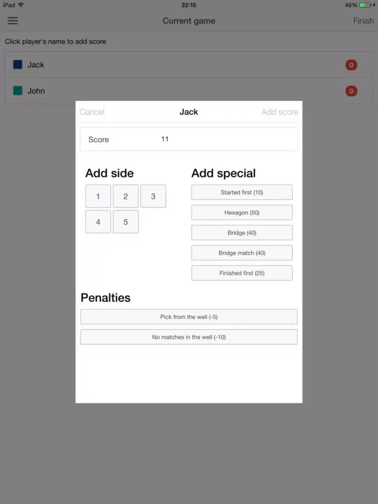 3 Sided Dominos Score Keeper iPad  Screenshots
