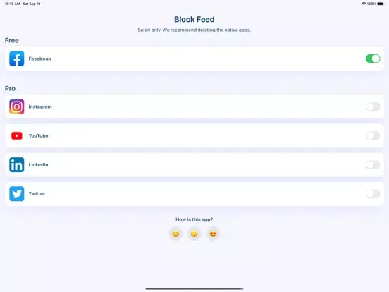 Ảnh chụp màn hình của Block Feed: Save Time & Detox iPad 