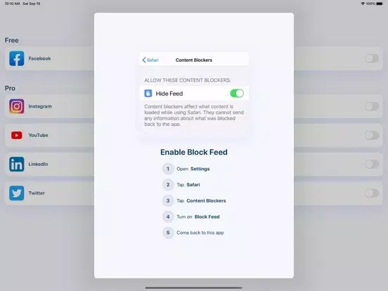 Ảnh chụp màn hình của Block Feed: Save Time & Detox iPad 