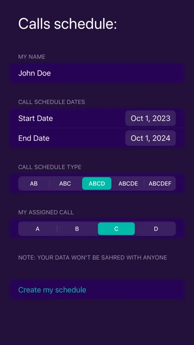Скриншоты On-Call Schedule