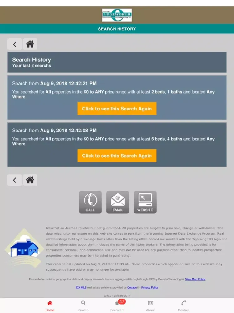Capturas de tela do Casper Easy Home Search iPad 