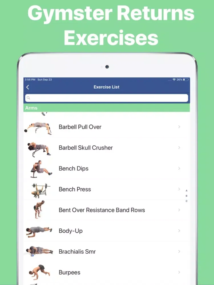 Ảnh chụp màn hình của Gymster+ Weight Lifting Log iPad 