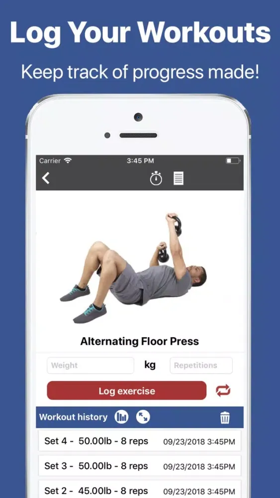 Ảnh chụp màn hình của Gymster+ Weight Lifting Log