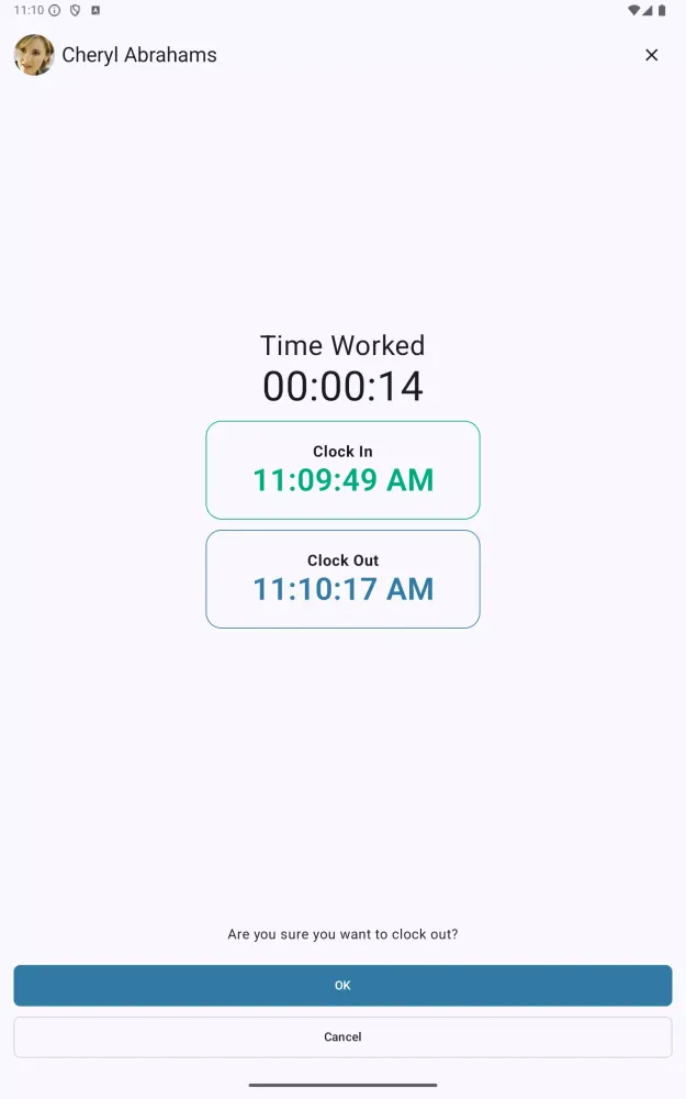 Cezanne Clock In / Clock Out Screenshots