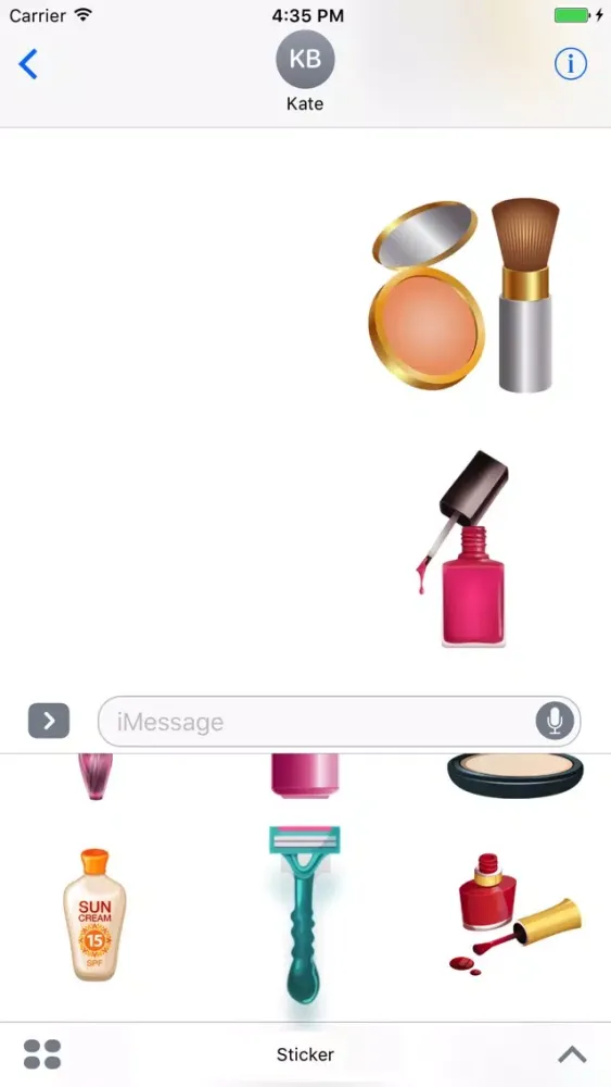 Cosmetic Stickers iMessage スクリーンショット