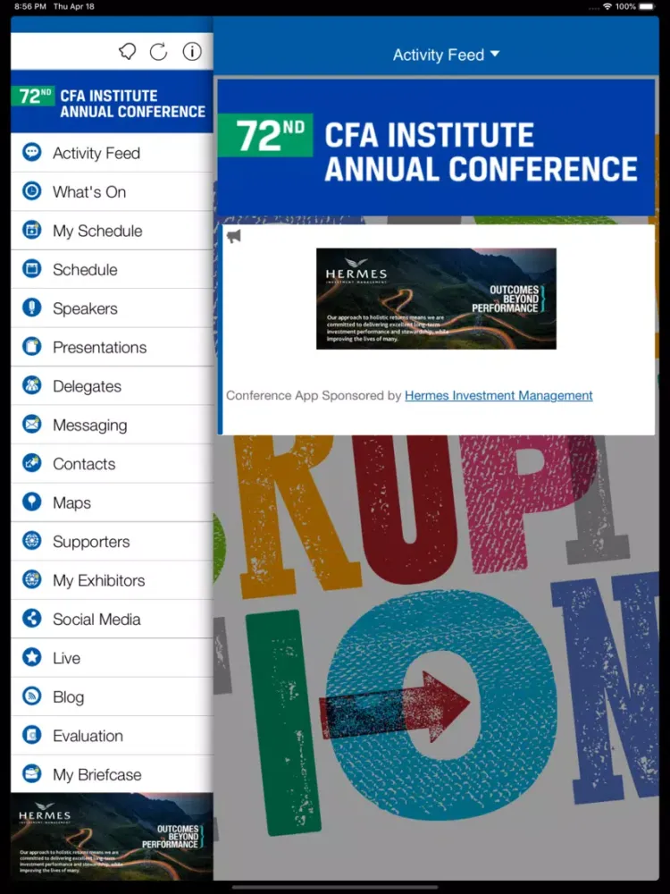 Zrzuty ekranu 72nd CFA Institute Annual iPad 