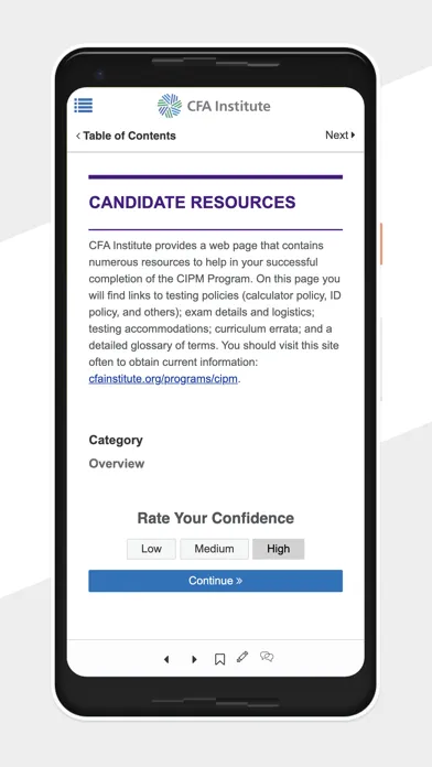 Tangkapan skrin CFA Institute Learning