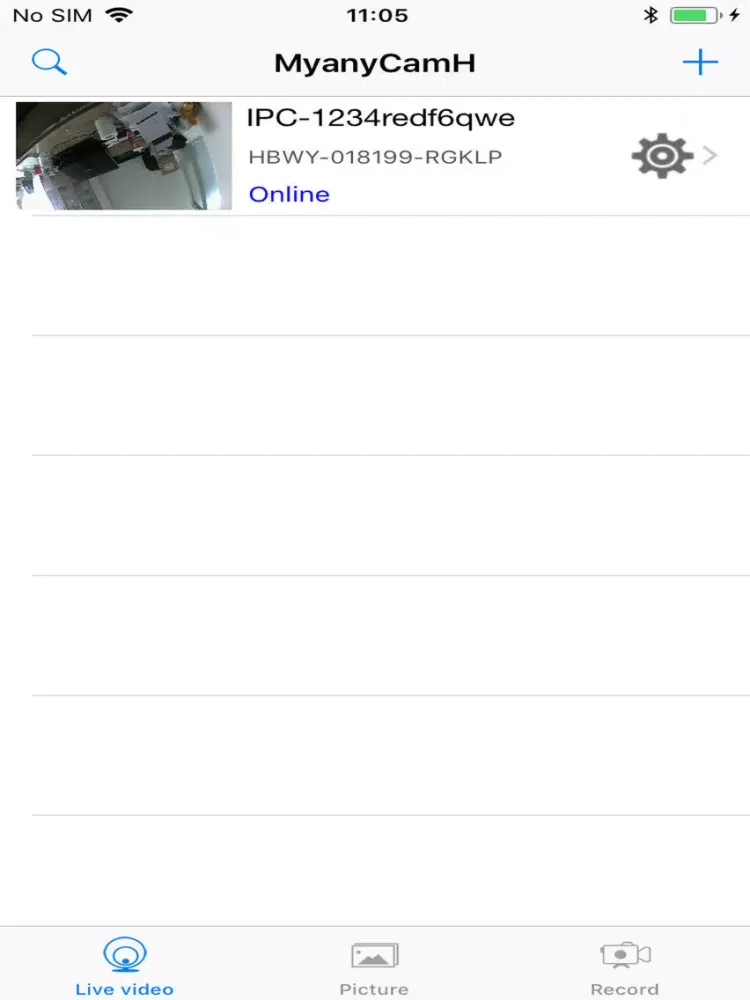 ภาพหน้าจอของ MyanyCamH iPad 