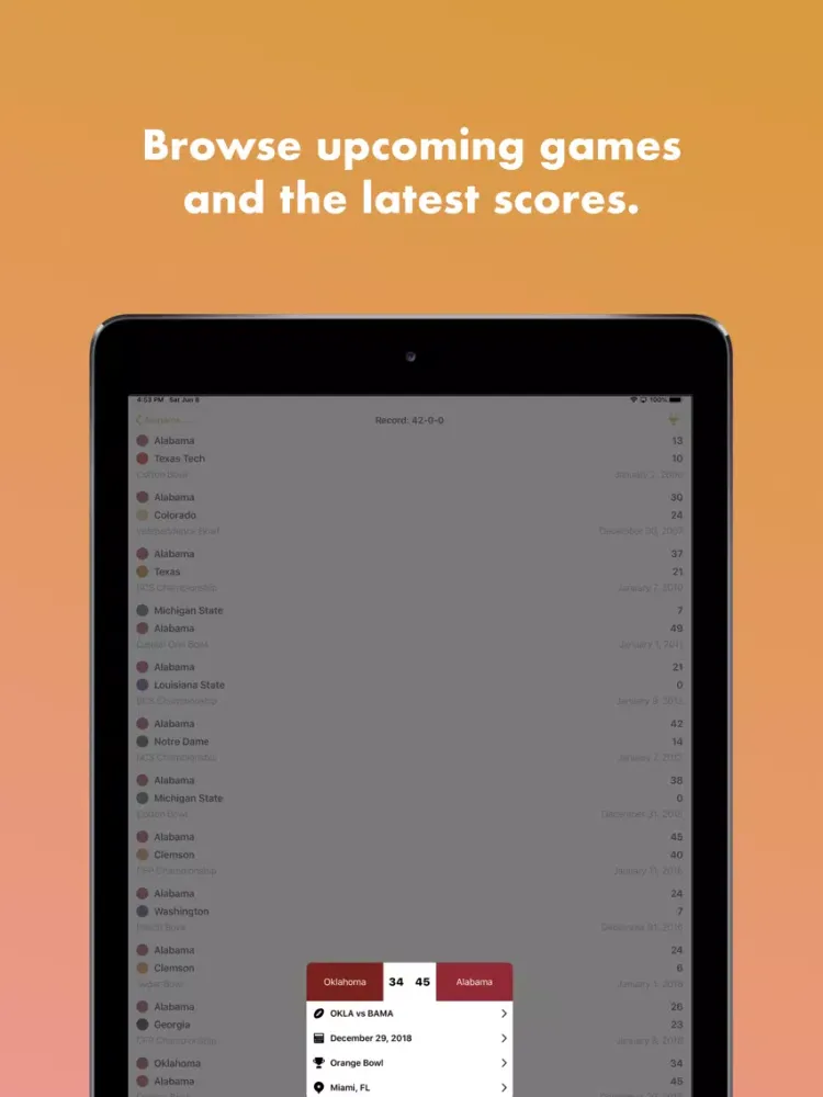 Screenshot di College Football Database iPad 
