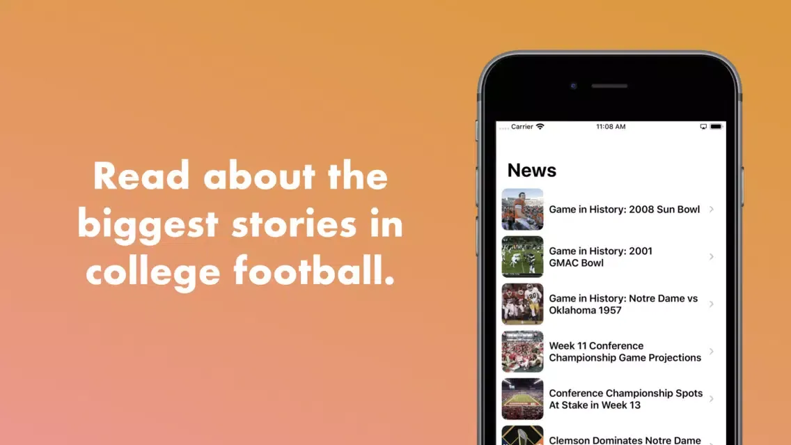 Screenshot di College Football Database