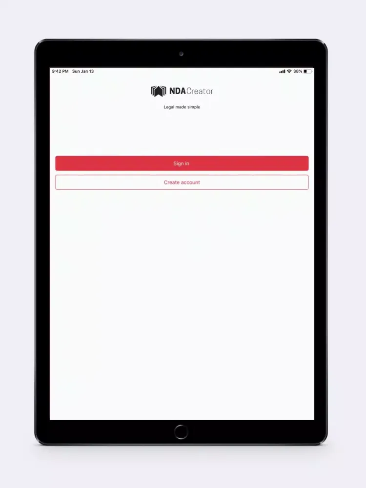 NDA Creator iPad  سکرین شاٹس