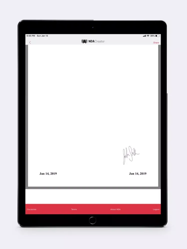 NDA Creator iPad  سکرین شاٹس