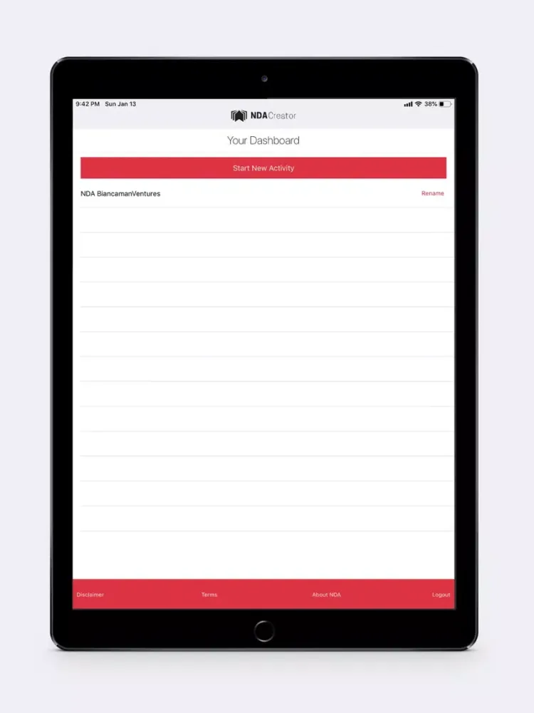 NDA Creator iPad  سکرین شاٹس