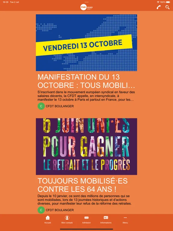 Cfdt Boulanger iPad  Screenshots