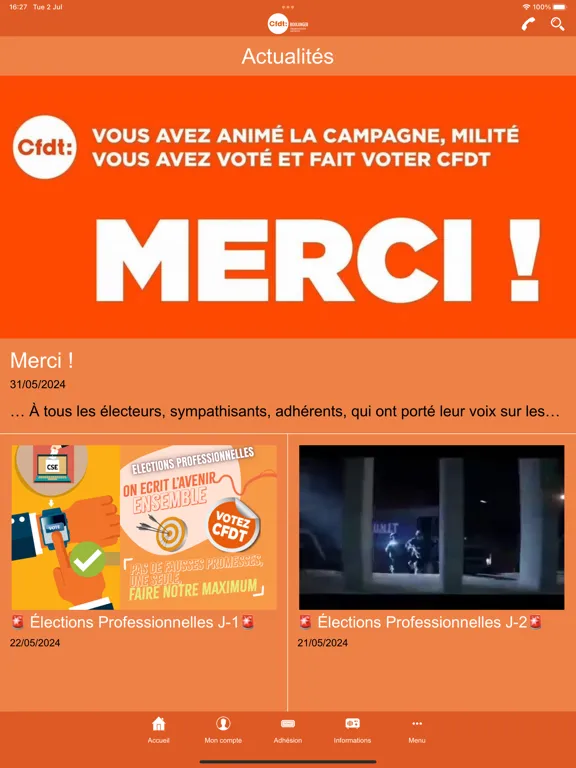 Cfdt Boulanger iPad  Screenshots