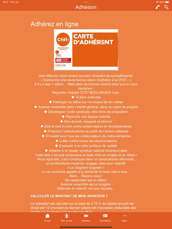 Cfdt Boulanger iPad  Screenshots