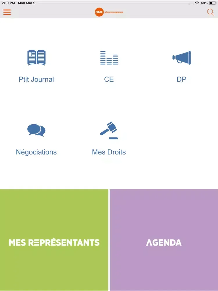 Captures d'écran de CFDT CMNE iPad 