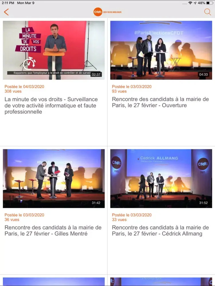 Captures d'écran de CFDT CMNE iPad 