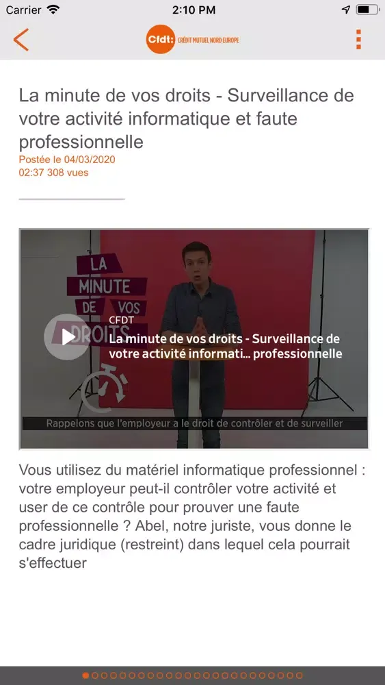 Captures d'écran de CFDT CMNE