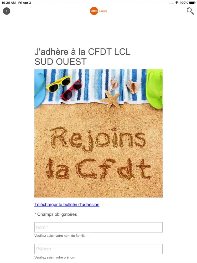 تصاویر CFDT LCL SUD OUEST iPad 