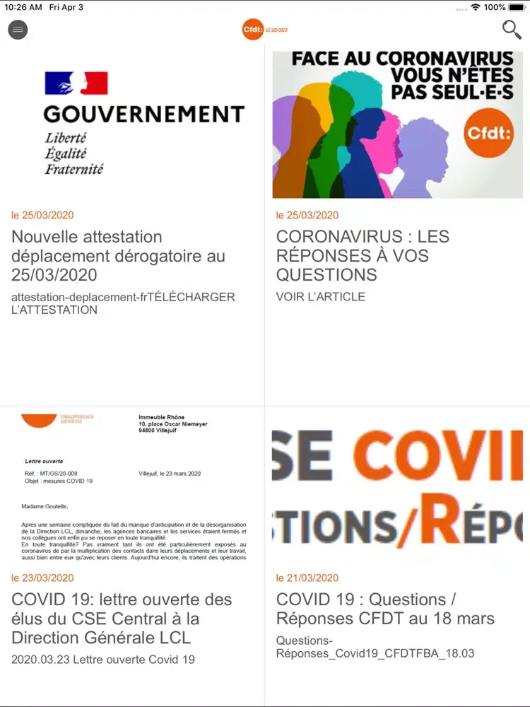 تصاویر CFDT LCL SUD OUEST iPad 