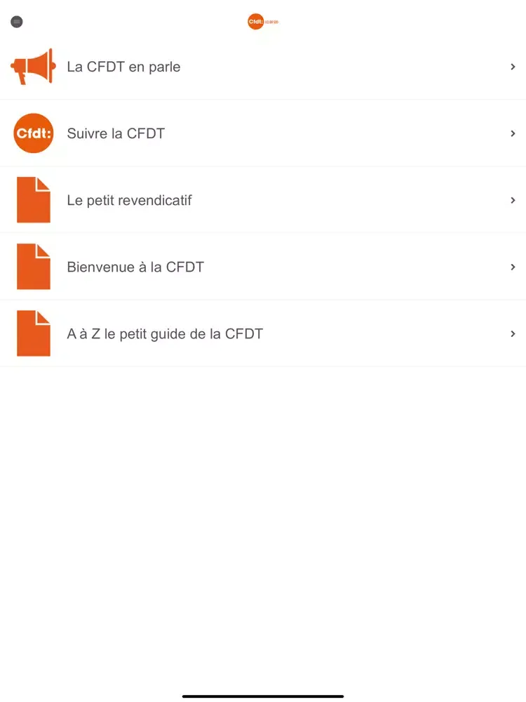 Ảnh chụp màn hình của CFDT MILLEIS iPad 