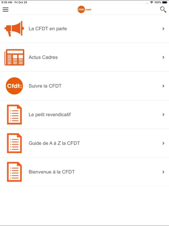 Capturas de pantalla de CFDT SAEME iPad 
