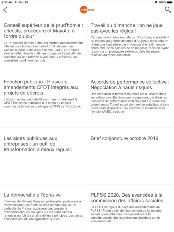 Capturas de pantalla de CFDT SAEME iPad 