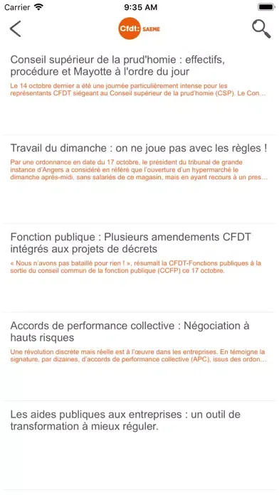 Capturas de pantalla de CFDT SAEME