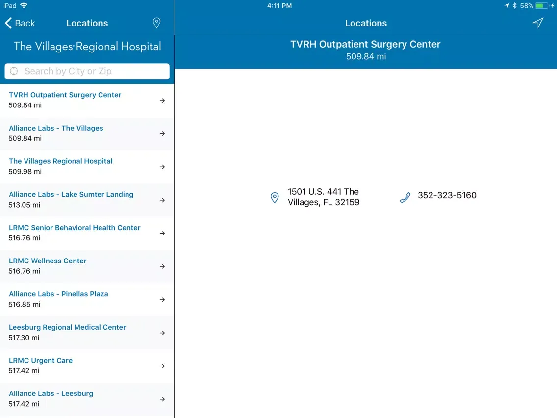 The Villages Regional Hospital iPad  স্ক্রিনশট