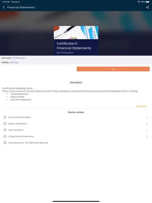 ภาพหน้าจอของ Corporate Finance Institute iPad 