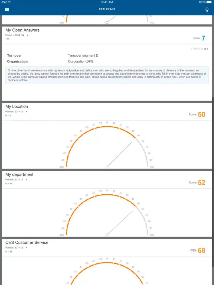 Customer Feedback Monitor iPad 應用截圖
