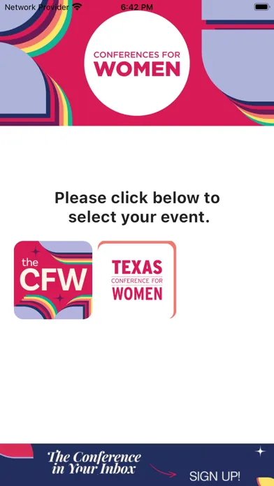 Capturas de tela do The Conferences for Women