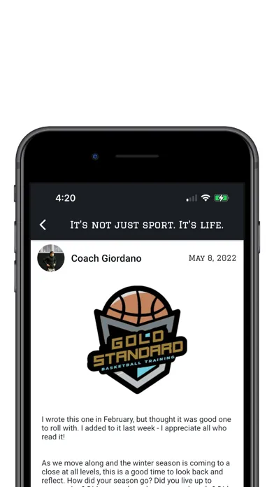Capturas de tela do Gold Standard Bball Training