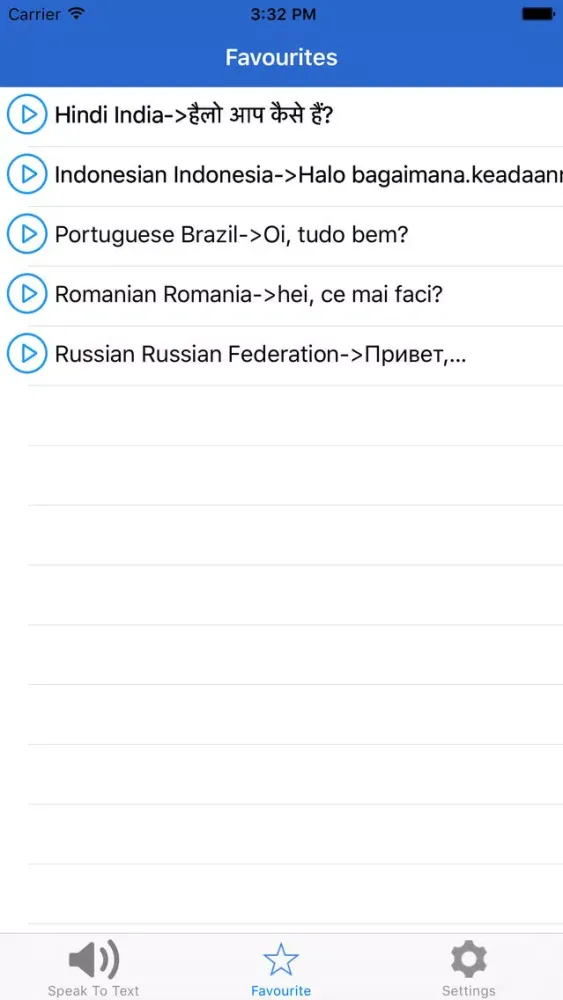 Language Translation Screenshots
