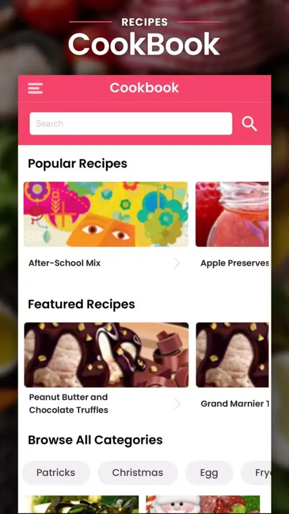 Capturas de tela do Recipes All-in-one Cookbook