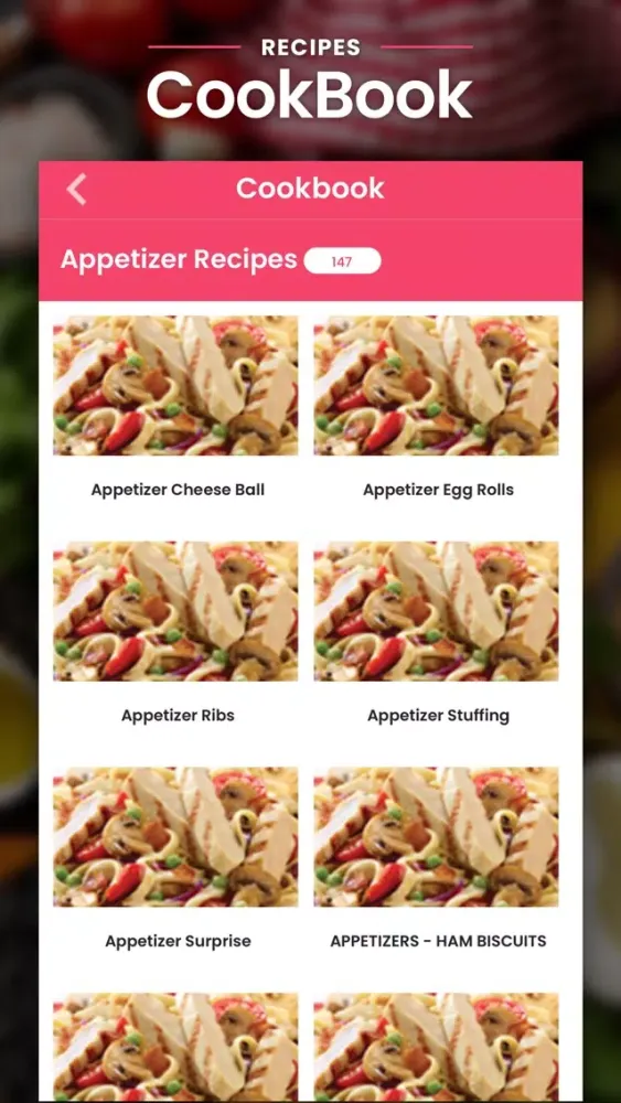Capturas de tela do Recipes All-in-one Cookbook