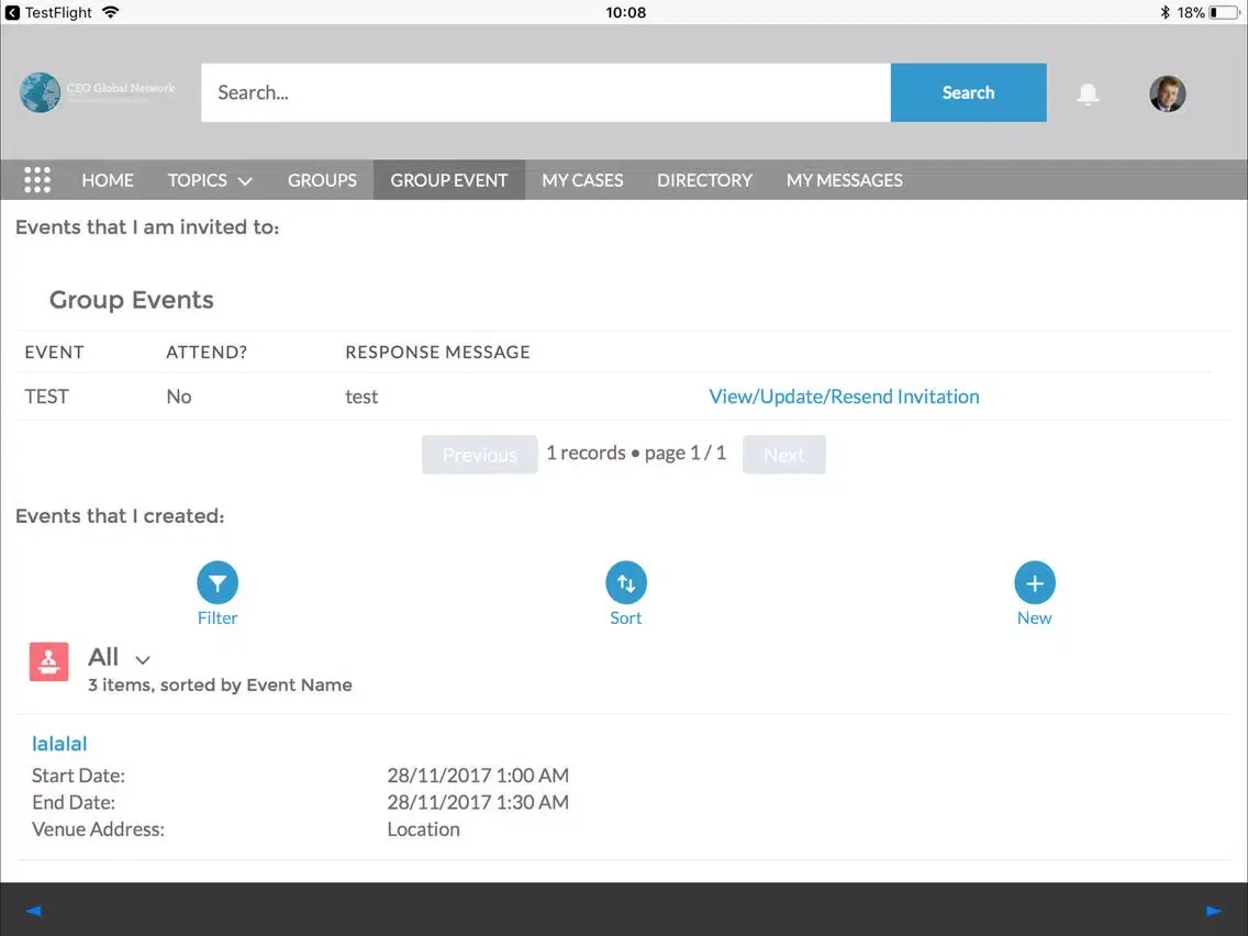 Capturas de tela do CEO Global Network Member App iPad 